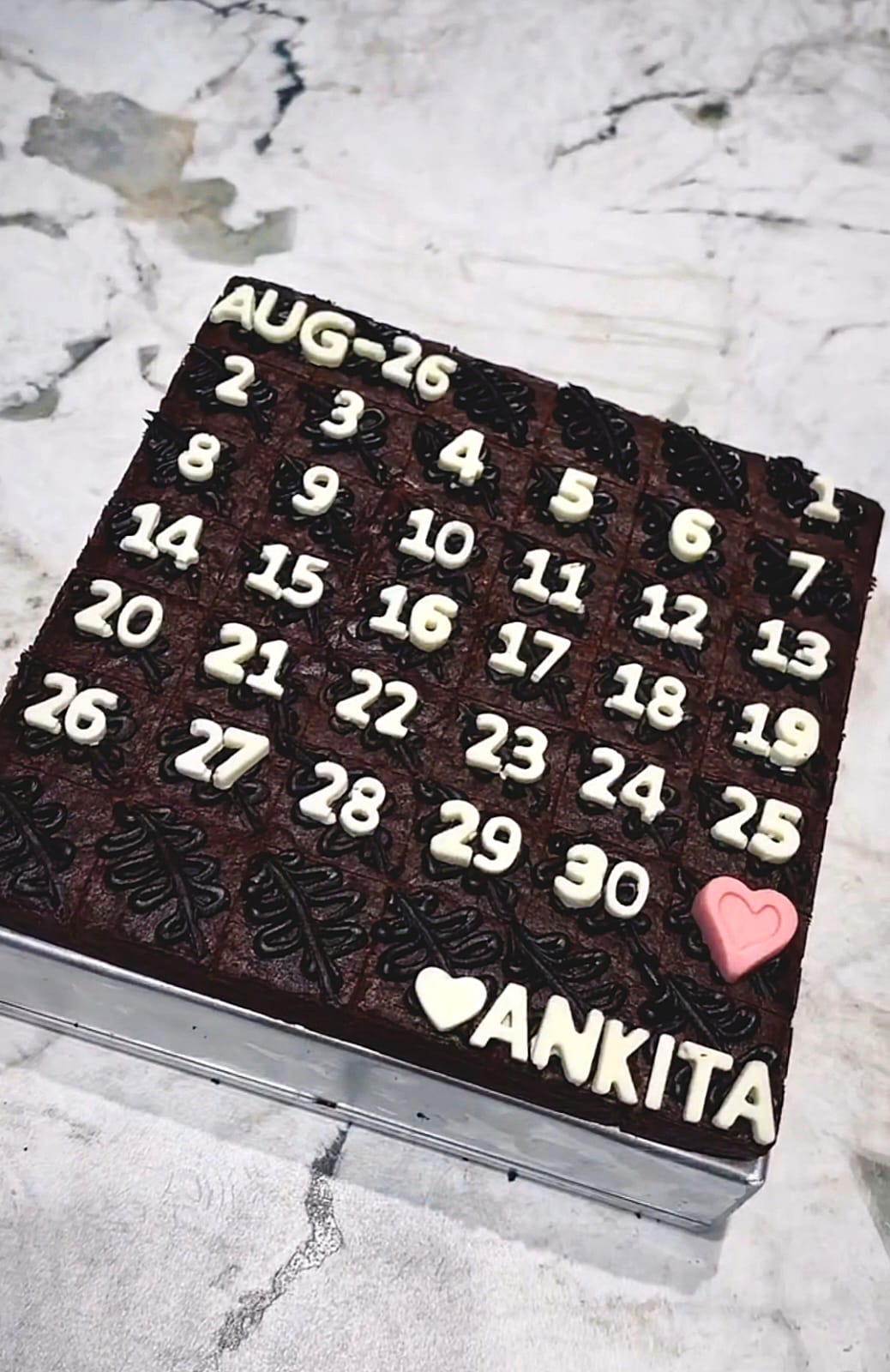 Calendar Brownie Cake