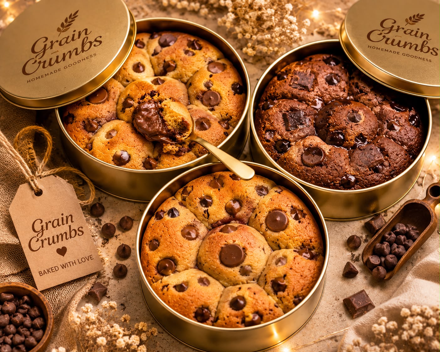 Classic and millet cookies side by side