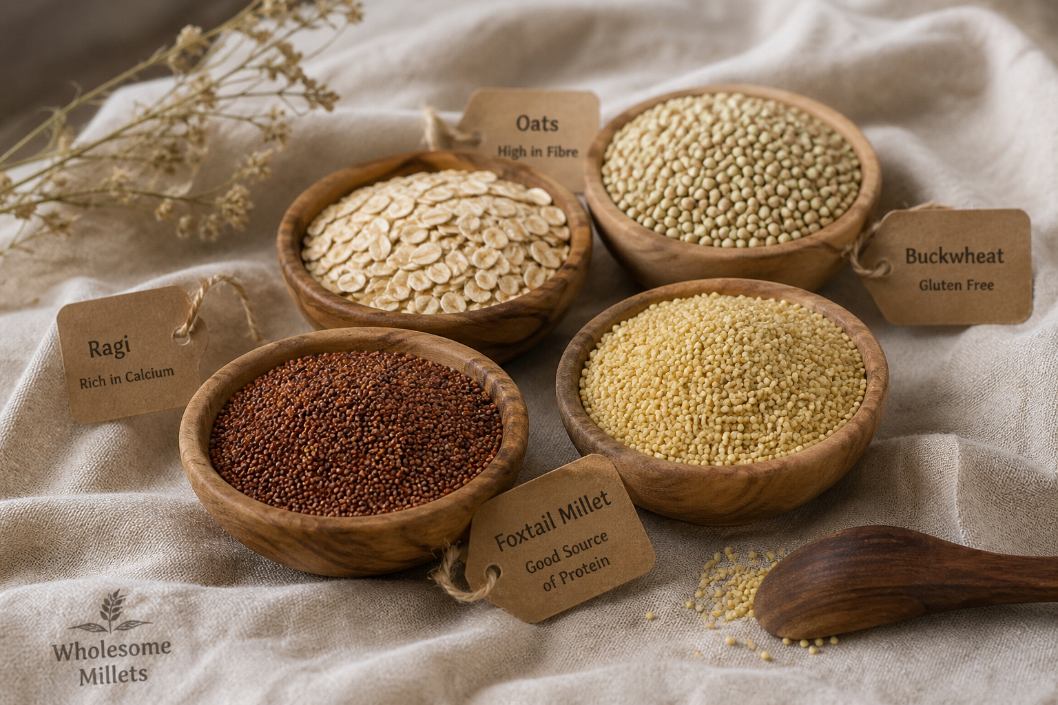 Ragi, foxtail millet, oats, buckwheat and premium chocolate